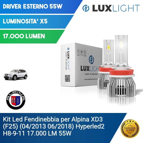 Kit Led Fendinebbia per Alpina XD3 (F25) (04/2013 06/2018) Hyperled2 H8-9-11 17.000 LM 55W