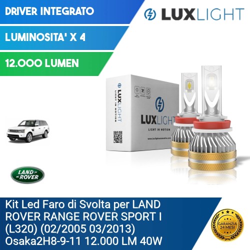 Kit Led Faro di Svolta per LAND ROVER RANGE ROVER SPORT I (L320) (02/2005 03/2013) Osaka2H8-9-11 12.000 LM 40W