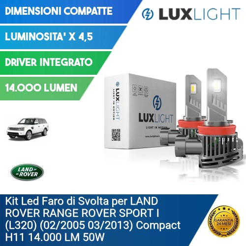 Kit Led Faro di Svolta per LAND ROVER RANGE ROVER SPORT I (L320) (02/2005 03/2013) Compact H11 14.000 LM 50W