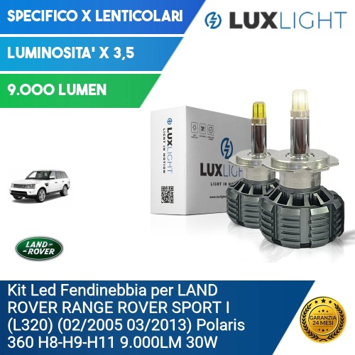 Kit Led Fendinebbia per LAND ROVER RANGE ROVER SPORT I (L320) (02/2005 03/2013) Polaris 360 H8-H9-H11 9.000LM 30W