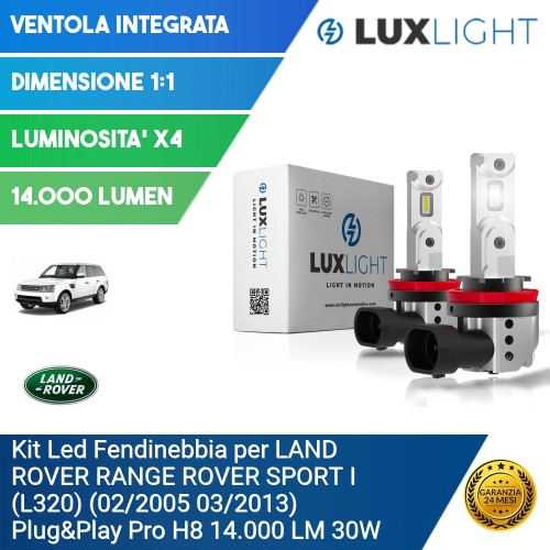 Kit Led Fendinebbia per LAND ROVER RANGE ROVER SPORT I (L320) (02/2005 03/2013) Plug&Play Pro H8 14.000 LM 30W