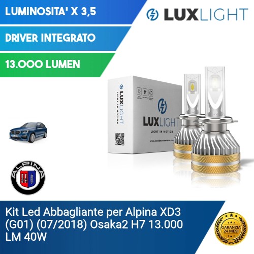 Kit Led Abbagliante per Alpina XD3 (G01) (07/2018) Osaka2 H7 13.000 LM 40W