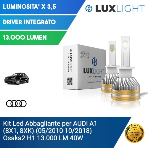 Kit Led Abbagliante per AUDI A1 (8X1, 8XK) (05/2010 10/2018) Osaka2 H1 13.000 LM 40W