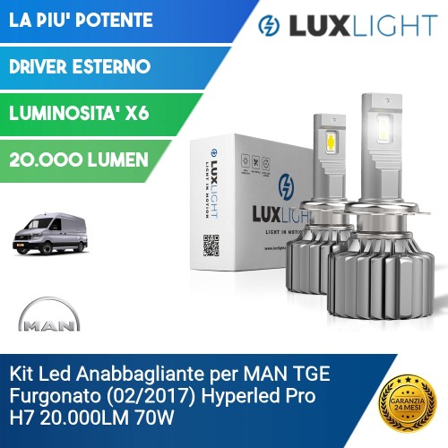 Kit Led Anabbagliante per MAN TGE Furgonato (02/2017) Hyperled Pro H7 20.000LM 70W