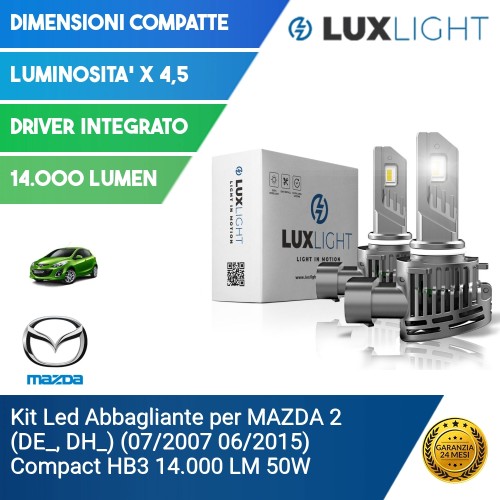 Kit Led Abbagliante per MAZDA 2 (DE_, DH_) (07/2007 06/2015) Compact HB3 14.000 LM 50W