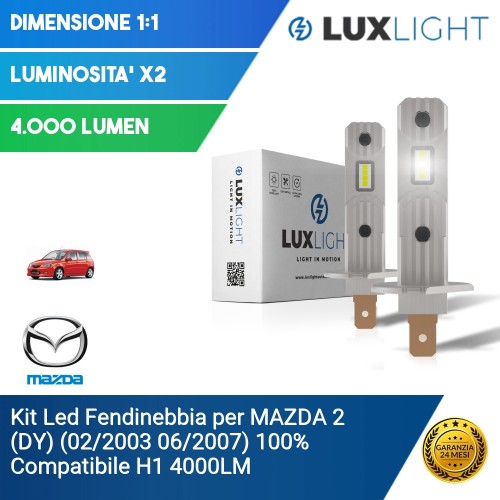 Kit Led Fendinebbia per MAZDA 2 (DY) (02/2003 06/2007) 100% Compatibile H1 4000LM