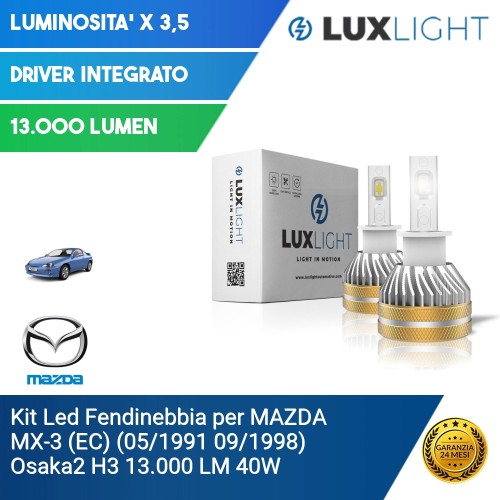 Kit Led Fendinebbia per MAZDA MX-3 (EC) (05/1991 09/1998) Osaka2 H3 13.000 LM 40W