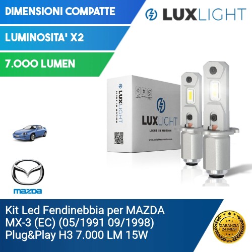 Kit Led Fendinebbia per MAZDA MX-3 (EC) (05/1991 09/1998) Plug&Play H3 7.000 LM 15W