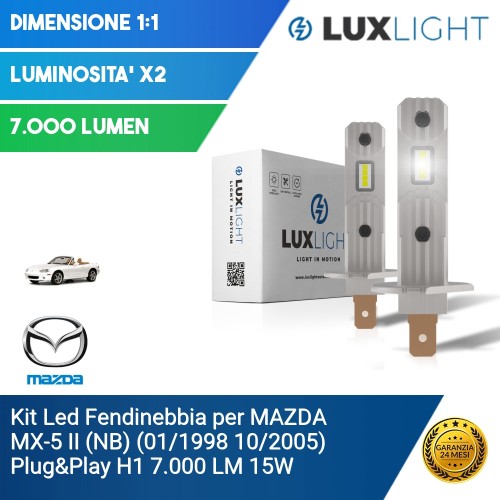 Kit Led Fendinebbia per MAZDA MX-5 II (NB) (01/1998 10/2005) Plug&Play H1 7.000 LM 15W