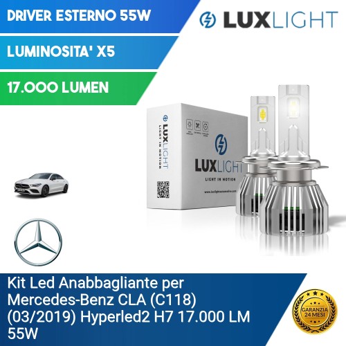 Kit Led Anabbagliante per Mercedes-Benz CLA (C118) (03/2019) Hyperled2 H7 17.000 LM 55W