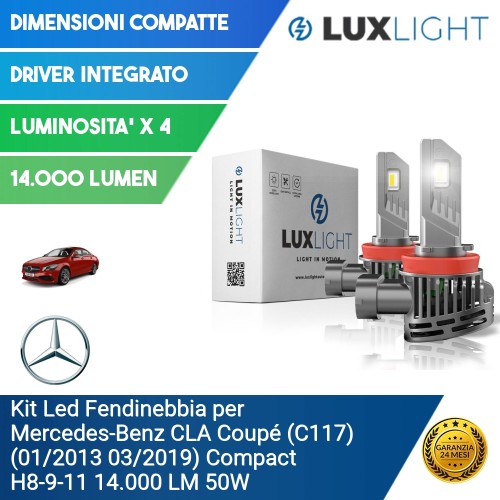 Kit Led Fendinebbia per Mercedes-Benz CLA Coupé (C117) (01/2013 03/2019) Compact H8-9-11 14.000 LM 50W