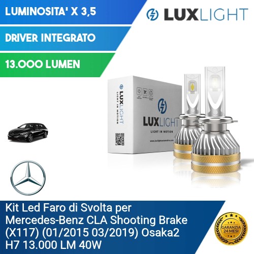 Kit Led Faro di Svolta per Mercedes-Benz CLA Shooting Brake (X117) (01/2015 03/2019) Osaka2 H7 13.000 LM 40W