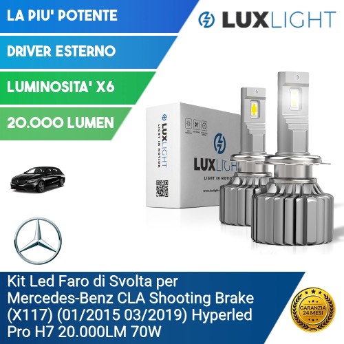 Kit Led Faro di Svolta per Mercedes-Benz CLA Shooting Brake (X117) (01/2015 03/2019) Hyperled Pro H7 20.000LM 70W