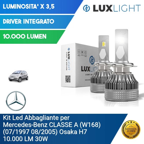 Kit Led Abbagliante per Mercedes-Benz CLASSE A (W168) (07/1997 08/2005) Osaka H7 10.000 LM 30W