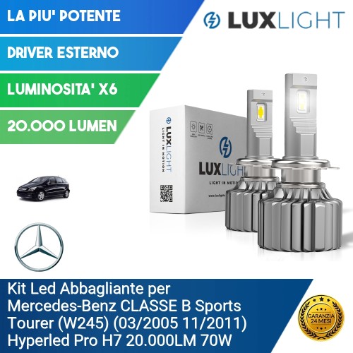 Kit Led Abbagliante per Mercedes-Benz CLASSE B Sports Tourer (W245) (03/2005 11/2011) Hyperled Pro H7 20.000LM 70W