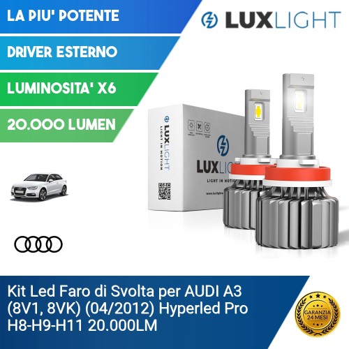 Kit Led Faro di Svolta per AUDI A3 (8V1, 8VK) (04/2012) Hyperled Pro H8-H9-H11 20.000LM