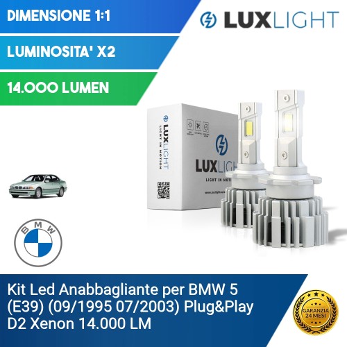 Kit Led Anabbagliante per BMW 5 (E39) (09/1995 07/2003) Plug&Play D2 Xenon 14.000 LM