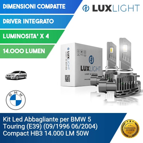 Kit Led Abbagliante per BMW 5 Touring (E39) (09/1996 06/2004) Compact HB3 14.000 LM 50W