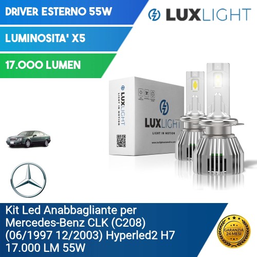 Kit Led Anabbagliante per Mercedes-Benz CLK (C208) (06/1997 12/2003) Hyperled2 H7 17.000 LM 55W