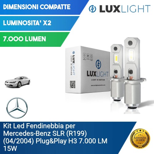 Kit Led Fendinebbia per Mercedes-Benz SLR (R199) (04/2004) Plug&Play H3 7.000 LM 15W