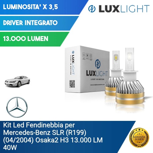 Kit Led Fendinebbia per Mercedes-Benz SLR (R199) (04/2004) Osaka2 H3 13.000 LM 40W