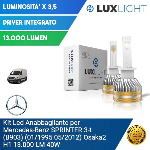 Kit Led Anabbagliante per Mercedes-Benz SPRINTER 3-t (B903) (01/1995 05/2012) Osaka2 H1 13.000 LM 40W