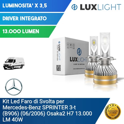 Kit Led Faro di Svolta per Mercedes-Benz SPRINTER 3-t (B906) (06/2006) Osaka2 H7 13.000 LM 40W