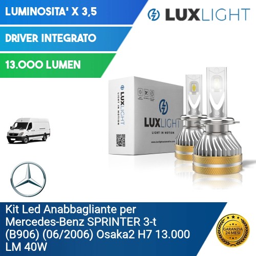 Kit Led Anabbagliante per Mercedes-Benz SPRINTER 3-t (B906) (06/2006) Osaka2 H7 13.000 LM 40W