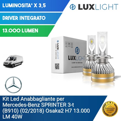 Kit Led Anabbagliante per Mercedes-Benz SPRINTER 3-t (B910) (02/2018) Osaka2 H7 13.000 LM 40W