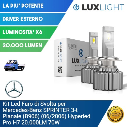 Kit Led Faro di Svolta per Mercedes-Benz SPRINTER 3-t Pianale (B906) (06/2006) Hyperled Pro H7 20.000LM 70W