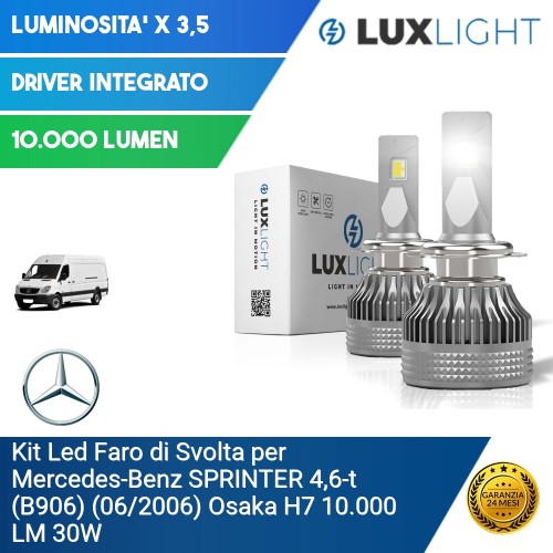 Kit Led Faro di Svolta per Mercedes-Benz SPRINTER 4,6-t (B906) (06/2006) Osaka H7 10.000 LM 30W