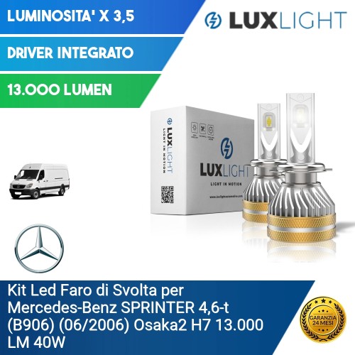 Kit Led Faro di Svolta per Mercedes-Benz SPRINTER 4,6-t (B906) (06/2006) Osaka2 H7 13.000 LM 40W