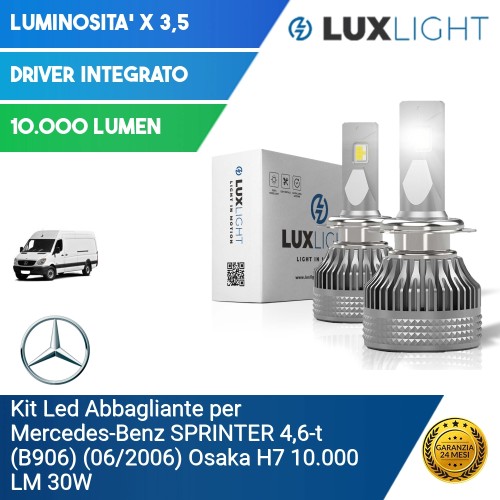 Kit Led Abbagliante per Mercedes-Benz SPRINTER 4,6-t (B906) (06/2006) Osaka H7 10.000 LM 30W