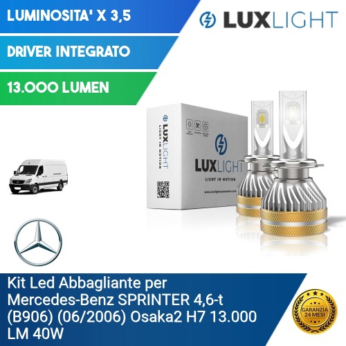 Kit Led Abbagliante per Mercedes-Benz SPRINTER 4,6-t (B906) (06/2006) Osaka2 H7 13.000 LM 40W