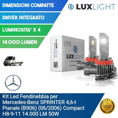 Kit Led Fendinebbia per Mercedes-Benz SPRINTER 4,6-t Pianale (B906) (06/2006) Compact H8-9-11 14.000 LM 50W