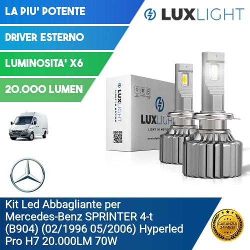 Kit Led Abbagliante per Mercedes-Benz SPRINTER 4-t (B904) (02/1996 05/2006) Hyperled Pro H7 20.000LM 70W