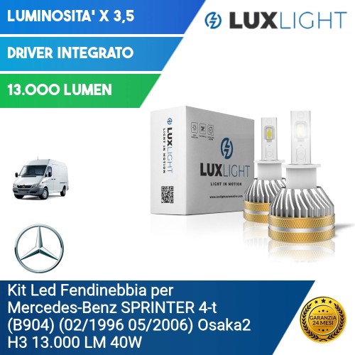 Kit Led Fendinebbia per Mercedes-Benz SPRINTER 4-t (B904) (02/1996 05/2006) Osaka2 H3 13.000 LM 40W