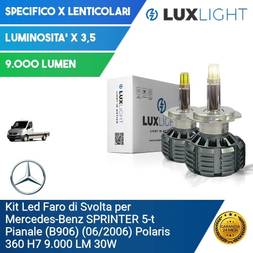 Kit Led Faro di Svolta per Mercedes-Benz SPRINTER 5-t Pianale (B906) (06/2006) Polaris 360 H7 9.000 LM 30W