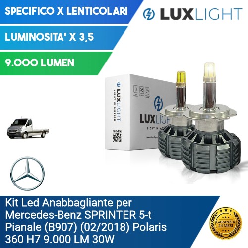 Kit Led Anabbagliante per Mercedes-Benz SPRINTER 5-t Pianale (B907) (02/2018) Polaris 360 H7 9.000 LM 30W