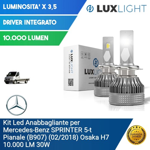 Kit Led Anabbagliante per Mercedes-Benz SPRINTER 5-t Pianale (B907) (02/2018) Osaka H7 10.000 LM 30W