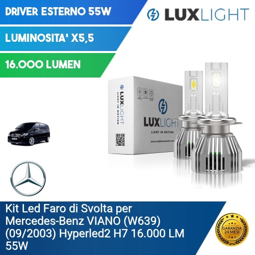 Kit Led Faro di Svolta per Mercedes-Benz VIANO (W639) (09/2003) Hyperled2 H7 16.000 LM 55W