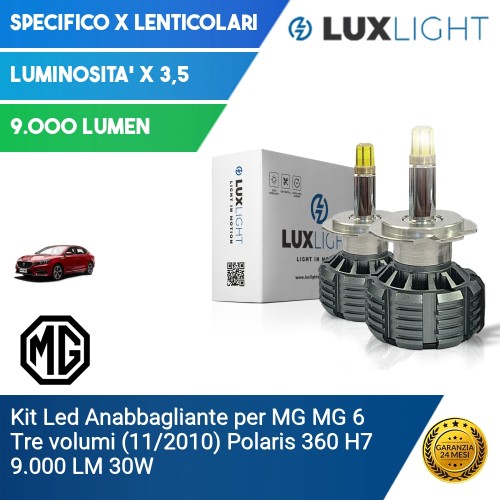 Kit Led Anabbagliante per MG MG 6 Tre volumi (11/2010) Polaris 360 H7 9.000 LM 30W