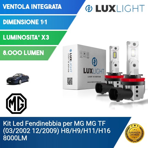 Kit Led Fendinebbia per MG MG TF (03/2002 12/2009) H8/H9/H11/H16 8000LM