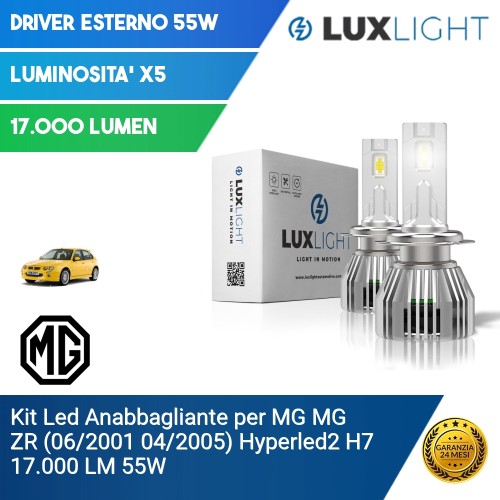 Kit Led Anabbagliante per MG MG ZR (06/2001 04/2005) Hyperled2 H7 17.000 LM 55W