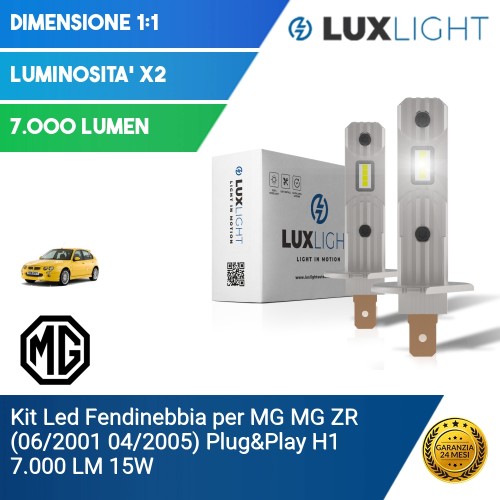 Kit Led Fendinebbia per MG MG ZR (06/2001 04/2005) Plug&Play H1 7.000 LM 15W