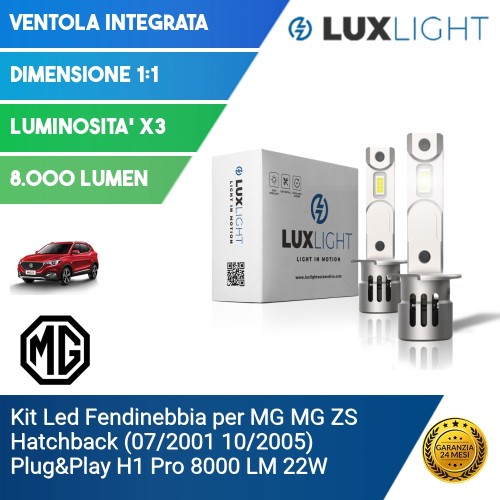 Kit Led Fendinebbia per MG MG ZS Hatchback (07/2001 10/2005) Plug&Play H1 Pro 8000 LM 22W