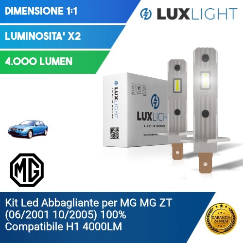 Kit Led Abbagliante per MG MG ZT (06/2001 10/2005) 100% Compatibile H1 4000LM