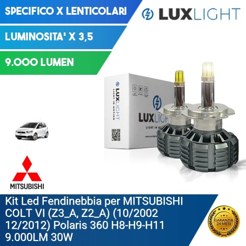 Kit Led Fendinebbia per MITSUBISHI COLT VI (Z3_A, Z2_A) (10/2002 12/2012) Polaris 360 H8-H9-H11 9.000LM 30W