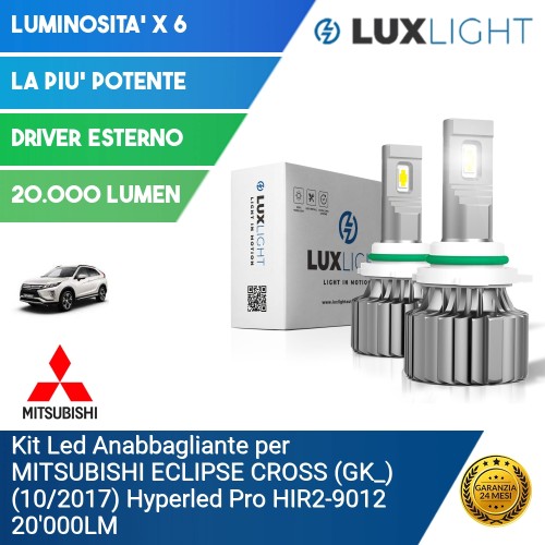 Kit Led Anabbagliante per MITSUBISHI ECLIPSE CROSS (GK_) (10/2017) Hyperled Pro HIR2-9012 20'000LM