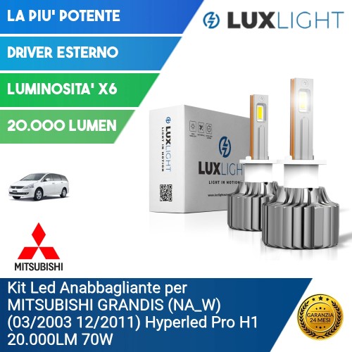 Kit Led Anabbagliante per MITSUBISHI GRANDIS (NA_W) (03/2003 12/2011) Hyperled Pro H1 20.000LM 70W